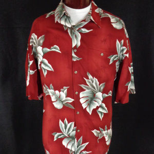 Vintage Campia Moda Red Rayon Hawaiian Shirt  XL